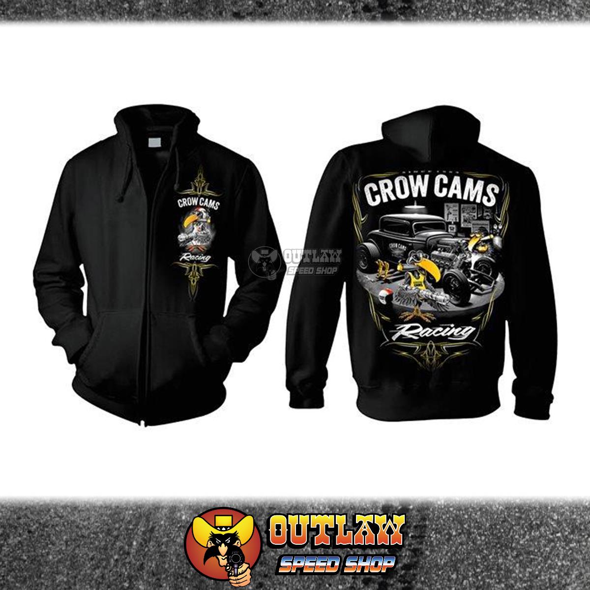 CROW CAMS HOODIE BLACK COTTON HOT ROD GARAGE THEME LARGE - CCHOODIES-L - Picture 1 of 1