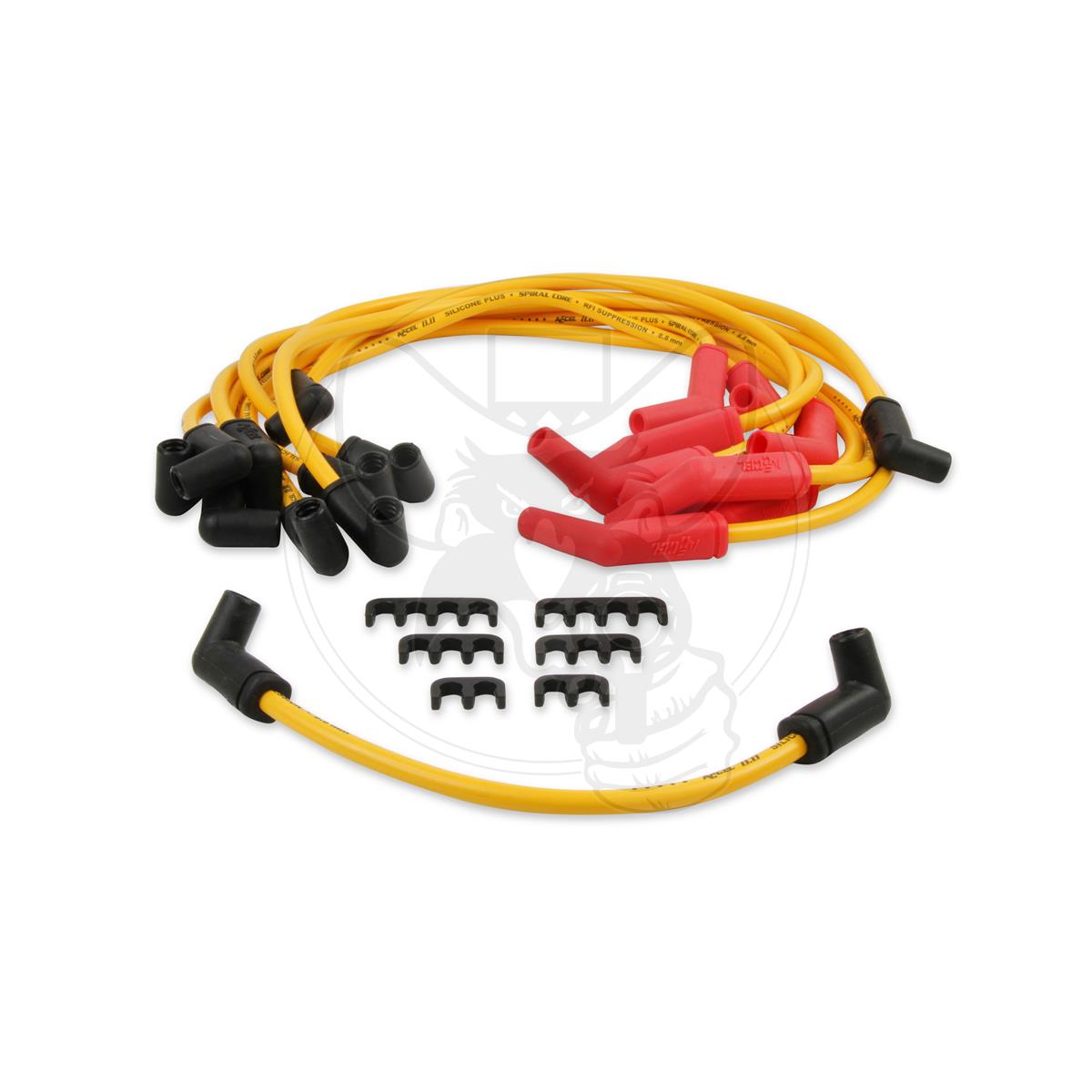 ACCEL IGNITION LEAD SET 8.8MM SPIRAL CORE CUSTOM FIT YELLOW
