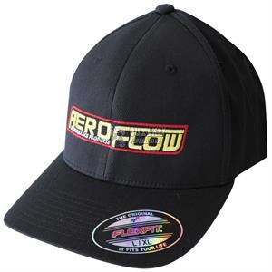 AEROFLOW FLEX FIT CAP BLACK WITH AEROFLOW LOGO SMALL/MEDIUM