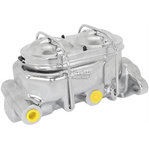AEROFLOW BRAKE M-CYLINDER 1-1/8" BORE DUAL BOWL CHROME ALUM FITS GM