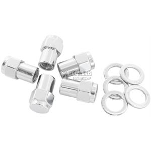AEROFLOW M12 WHEEL NUTS CHROME 0.550"SHANK CLOSED 5-PACK W/WASHERS