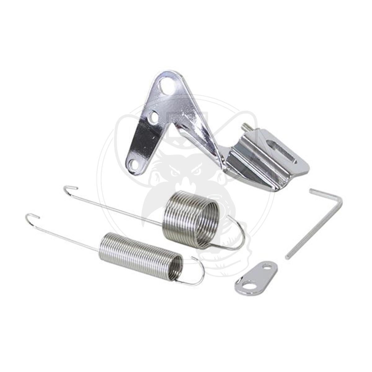 AEROFLOW THROTTLE CABLE BRACKET & RETURN SPRING KIT CHROME