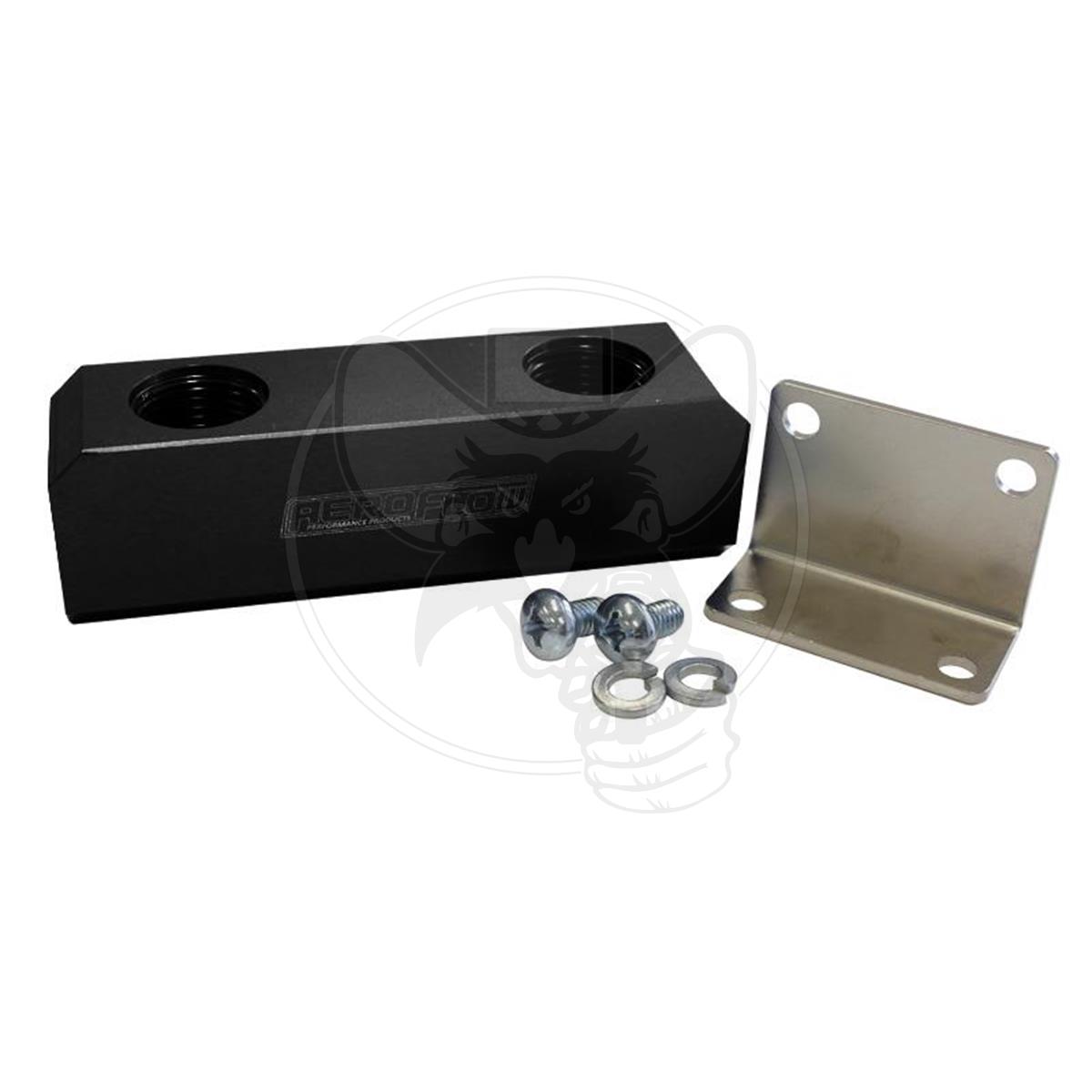 AEROFLOW 4 PORT FUEL BLOCK LOG TYPE -8 ORB BLACK