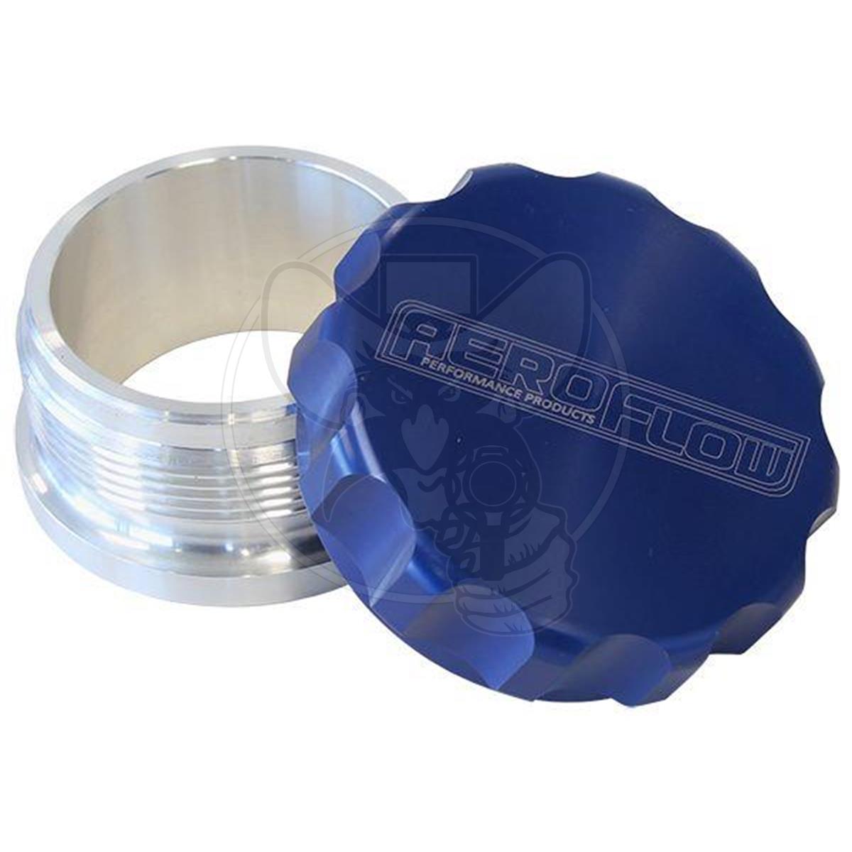 AEROFLOW 1.5" BILLET ALUMINIUM WELD-ON FILLER WITH BLUE CAP