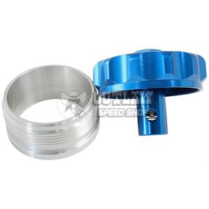 AEROFLOW 2" BILLET ALUM FILLER NECK & CAP WELD-ON - BLUE