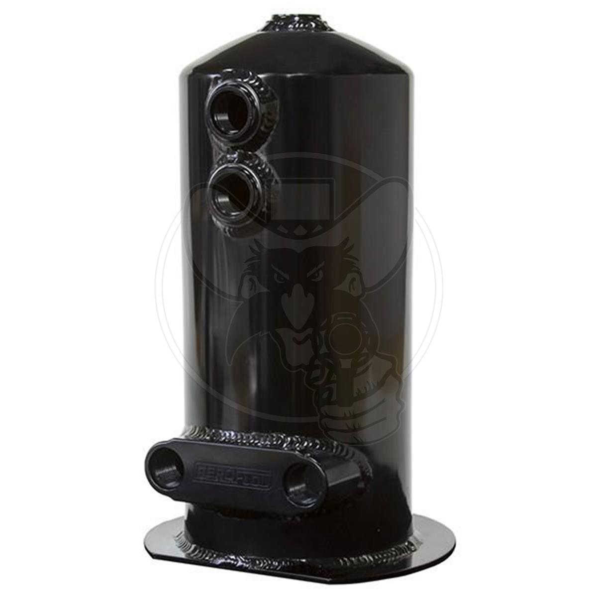 AEROFLOW SURGE TANK 2.5 LITRE SPUN ALLOY DUAL PUMP OUTLETS BLACK