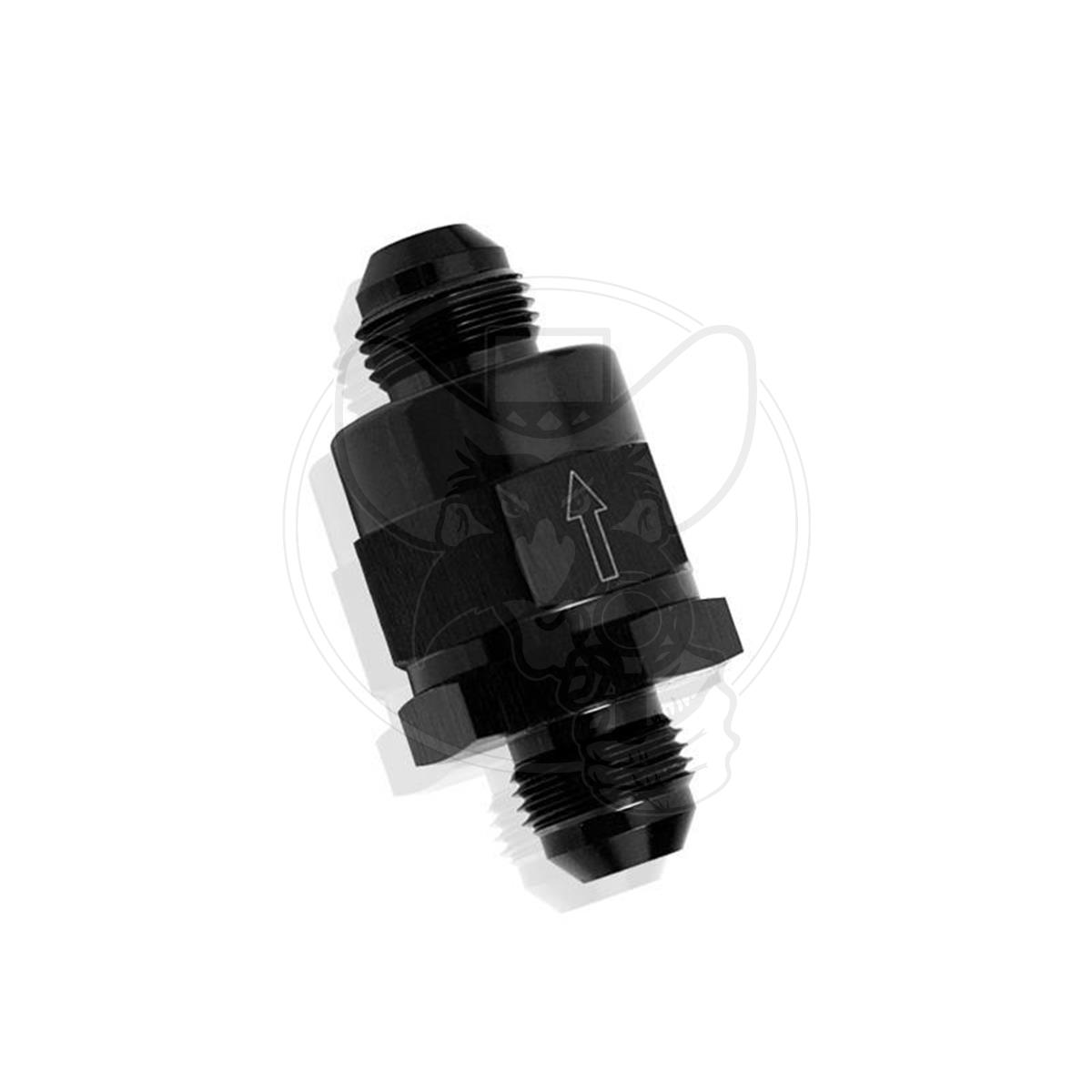 AEROFLOW INLINE CHECK VALVE -6AN BLACK FINISH