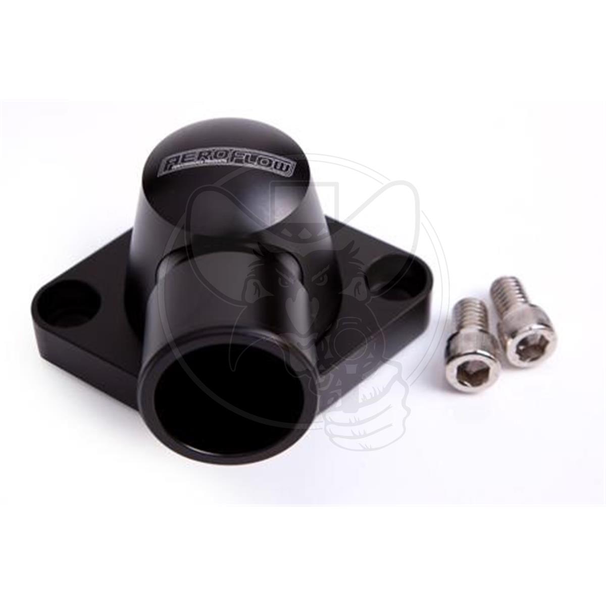 AEROFLOW BILLET THERMOSTAT HOUSING SWIVEL FITS CHEV SB/BB BLACK
