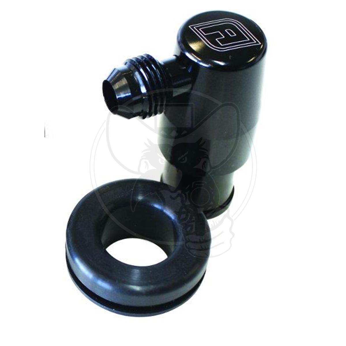 AEROFLOW BILLET PCV VALVE 3/8" (-6AN) BARB FITS 1-1/4" HOLE BLACK