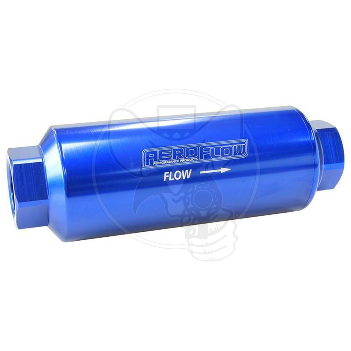 AEROFLOW 100 MICRON PRO FUEL FILTER -12 ORB PORTS 5.5" X 2" BLUE