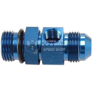 Aeroflow -10 ORB to -10AN Extension with 1/8" Port - Blue