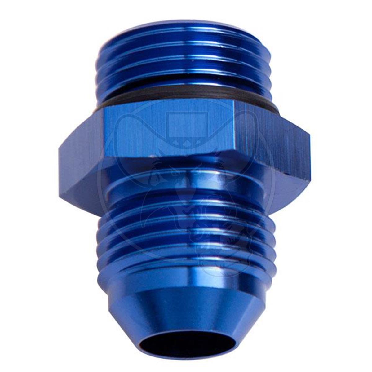 Aeroflow -10 ORB to -10AN Straight Male Flare Adapter - Blue