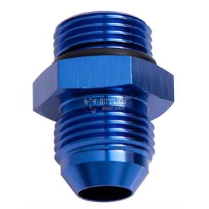 Aeroflow -10 ORB to -10AN Straight Male Flare Adapter - Blue