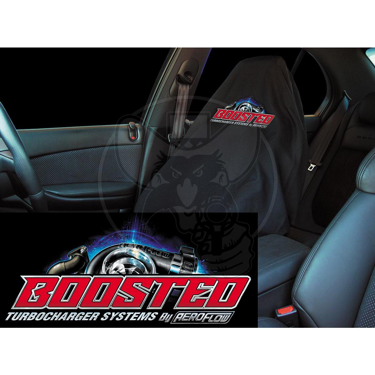 AEROFLOW BOOSTED THROW SEAT COVER BLACK WITH BOOSTED A/F LOGO