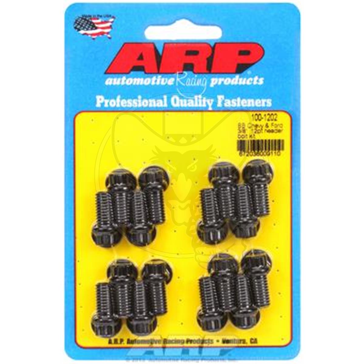 ARP HEADER BOLTS FITS CHEV BB & FITS FORD 3/8" X .75" 12-PT 16 PK