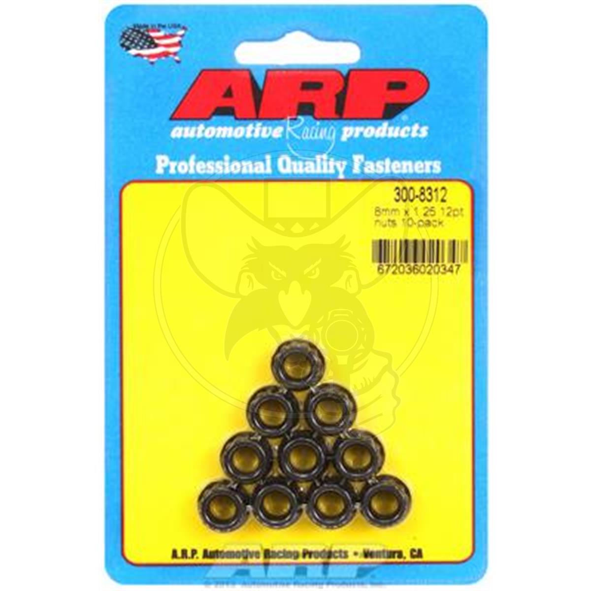 ARP 12 POINT CHROME MOLY NUT 8MM X 1.25 10-PACK