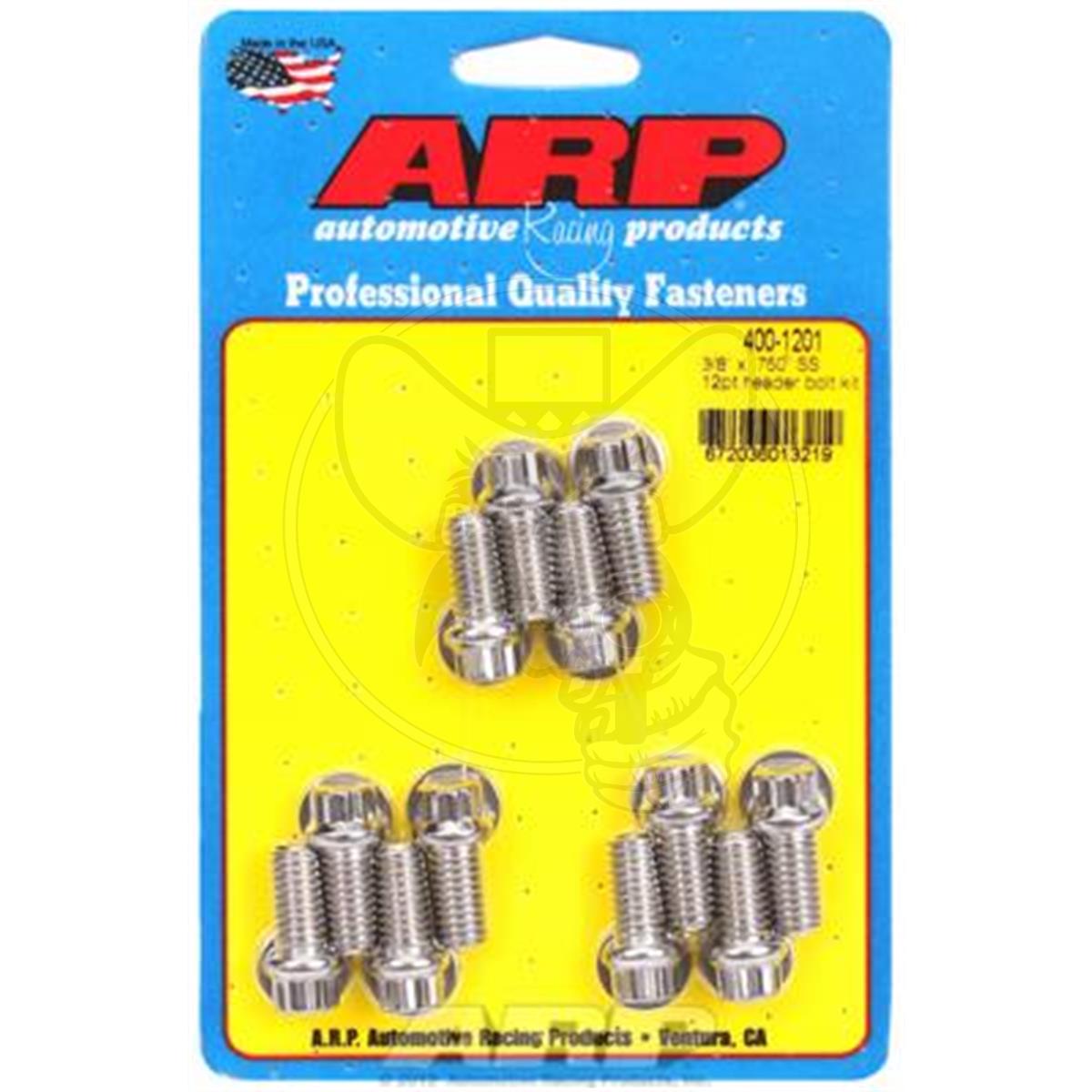 ARP EXHAUST HEADER BOLTS FITS S/BLOCK CHEV S/S 3/8"X .75" 12PT PK12