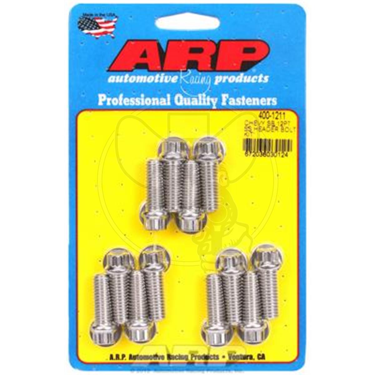 ARP EXHAUST HEADER BOLTS FITS S/BLOCK CHEV S/S 3/8" X 1" 12PT PK12