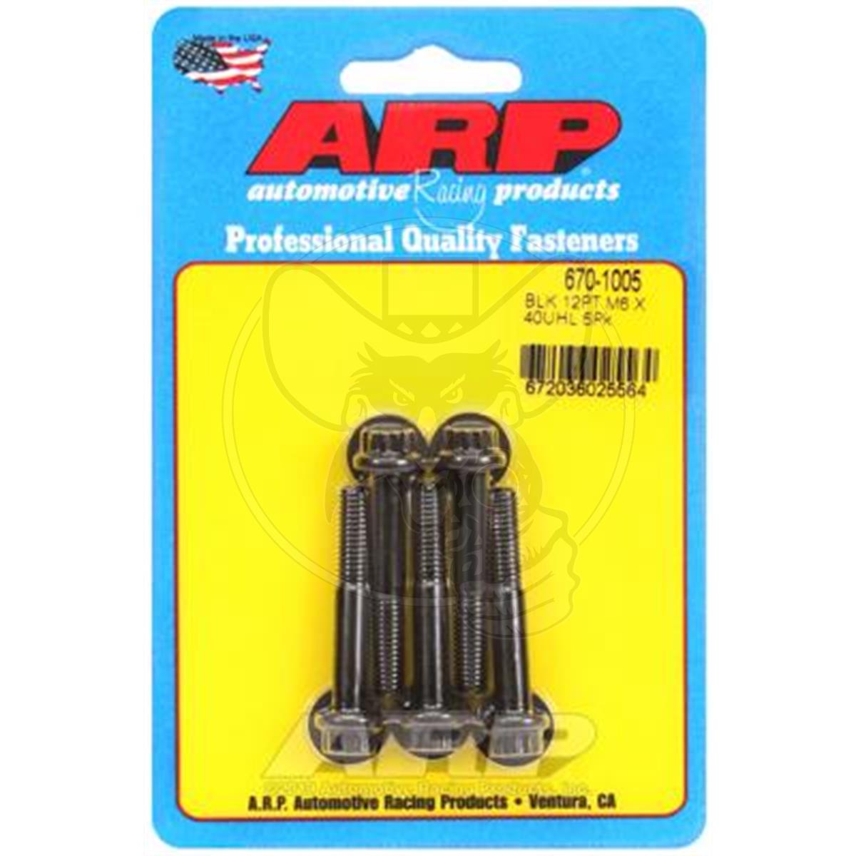 ARP 8740 Chromoly Bolts M6 x 1.00" 40mm UHL 8mm 12-Pt Head 5-Pack