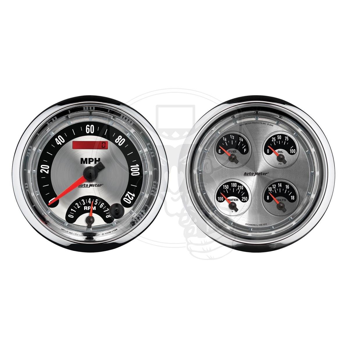 AUTOMETER DUAL 5" GAUGE KIT ELECTRIC SPEEDO TACHO, OIL TEMP/FUEL VOLT