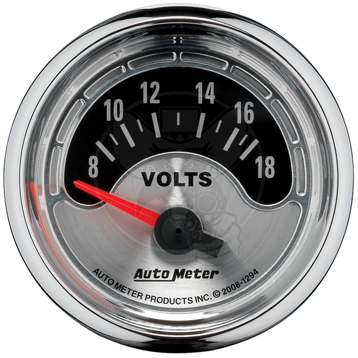 HOTSYSTEM 7 Color Voltmeter Volt Gauge Kit 8 to 18 Volt Pointer & LED Digital Readouts 2-1/16 52mm Black Dial for Car Truck 