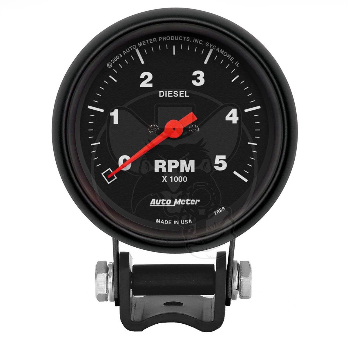 AUTOMETER TACHOMETER Z-SERIES DIESEL PEDESTAL MOUNT 2-5/8" 0-5000 RPM