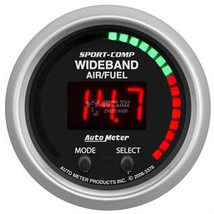 AUTOMETER GAUGE SPORT-COMP PRO PLUS AIR/FUEL RATIO 2-1/16" WIDEBAND