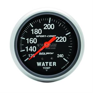 Auto Meter 3654 2-1/16 100-260 Degree F Full Sweep Electric Water Temperature Gauge 