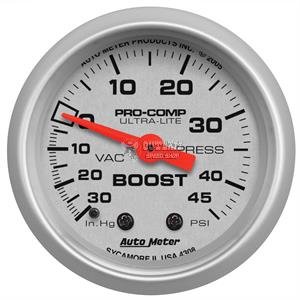 AUTOMETER BOOST VACUUM GAUGE MECHANICAL 2-1/16" 45 PSI/30IN HG
