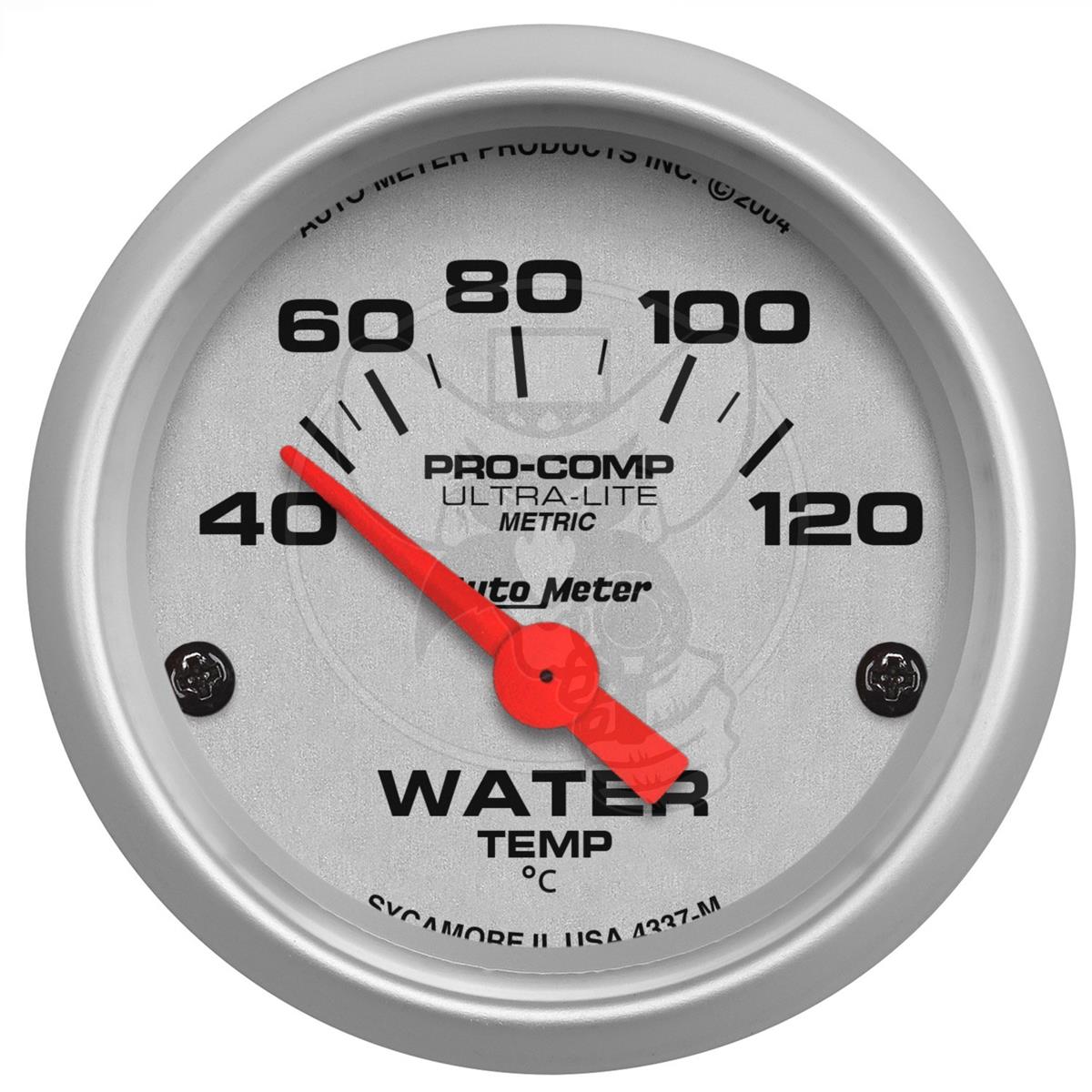 AutoMeter 4737-M Carbon Fiber Electric Water Temperature Gauge 