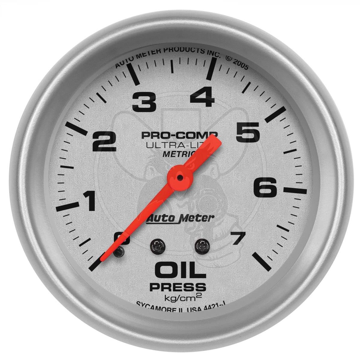 AUTOMETER OIL PRESSURE GAUGE METRIC MECHANICAL 2-5/8" 0-7 KG/CM²