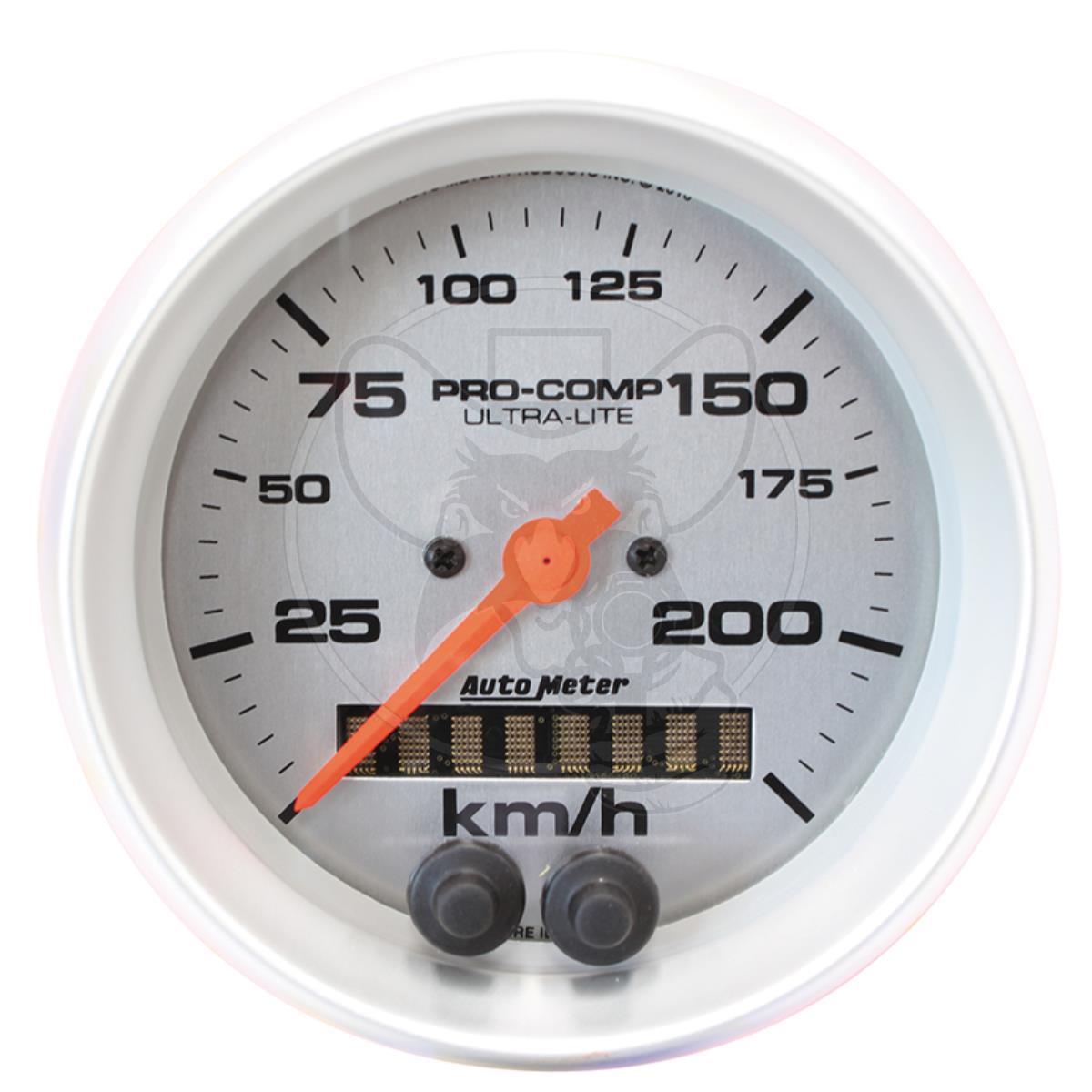 AutoMeter 3982-M Gauge Speedometer Sport-Comp 3 3/8, 225Km/H, GPS, Sport-Comp 