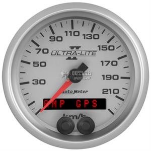 AUTOMETER ULTRA LITE II 3-3/8" 225 KPH SPEEDO METRIC GPS