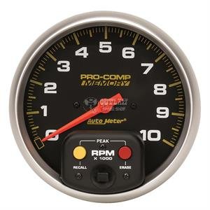 AUTOMETER TACHOMETER PRO-COMP IN DASH 5" 0-10,000 RPM PEAK MEMORY