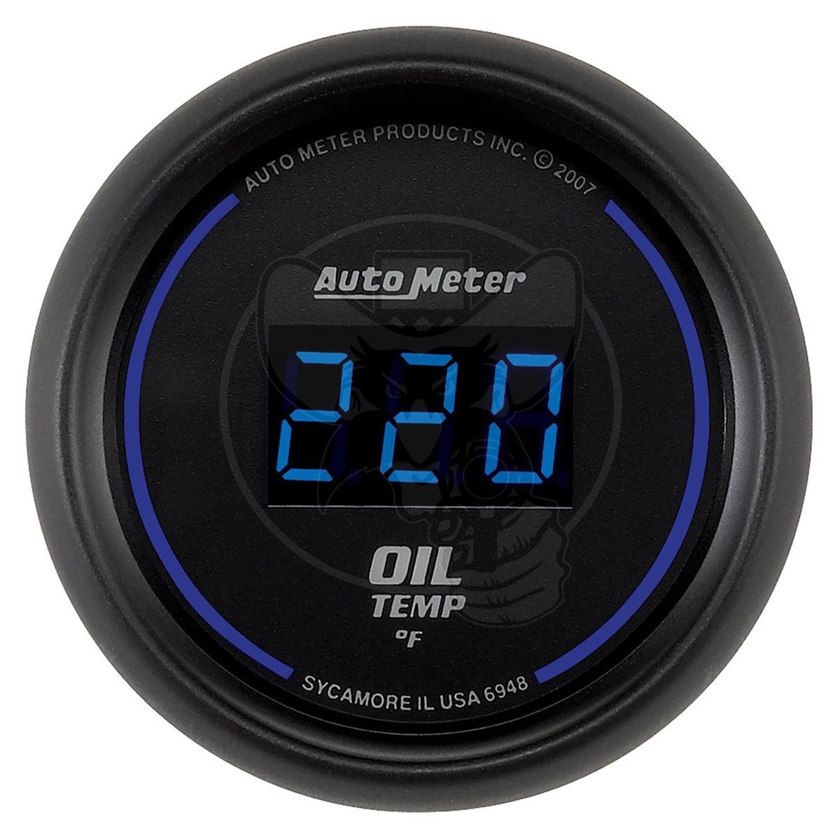 AUTOMETER OIL TEMPERATURE GAUGE, 2-1/16" 0-340 °F, COBALT DIGITAL