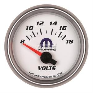 Gauge, Voltmeter, 2 1/16, 18V, Digital, Silver Dial W/ Red Led