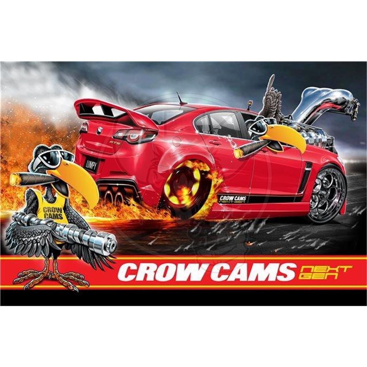 CROW CAMS BANNER SHOWS HOLDEN BURNOUT CAR