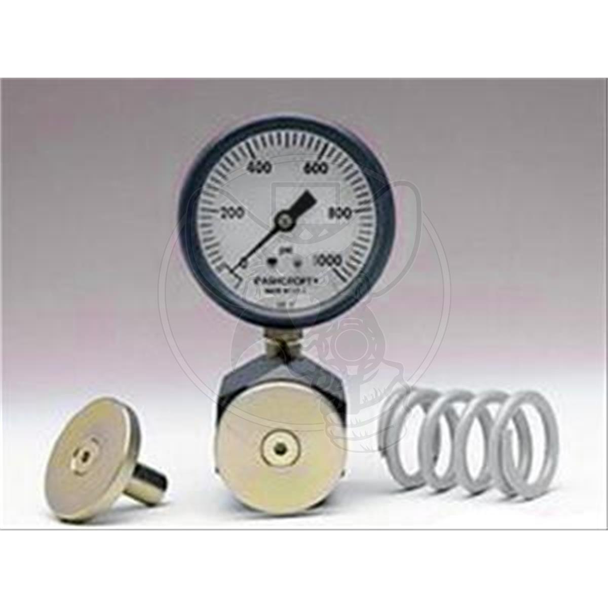 Spring outlet pressure gauge