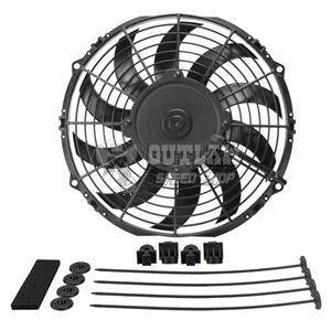 DERALE HIGH OUTPUT PULLER ELECTRIC COOLING FAN 10" X 2-1/16" 820 CFM