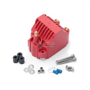 EDELBROCK MAXFIRE EPOXY FILLED DOME IGNITION COIL 45,000 VOLTS - RED