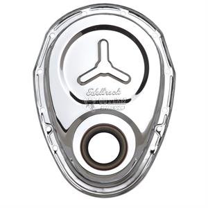 EDELBROCK CHROME TIMING COVER FITS SMALL BLOCK CHEV W/REINFORCING PLATE