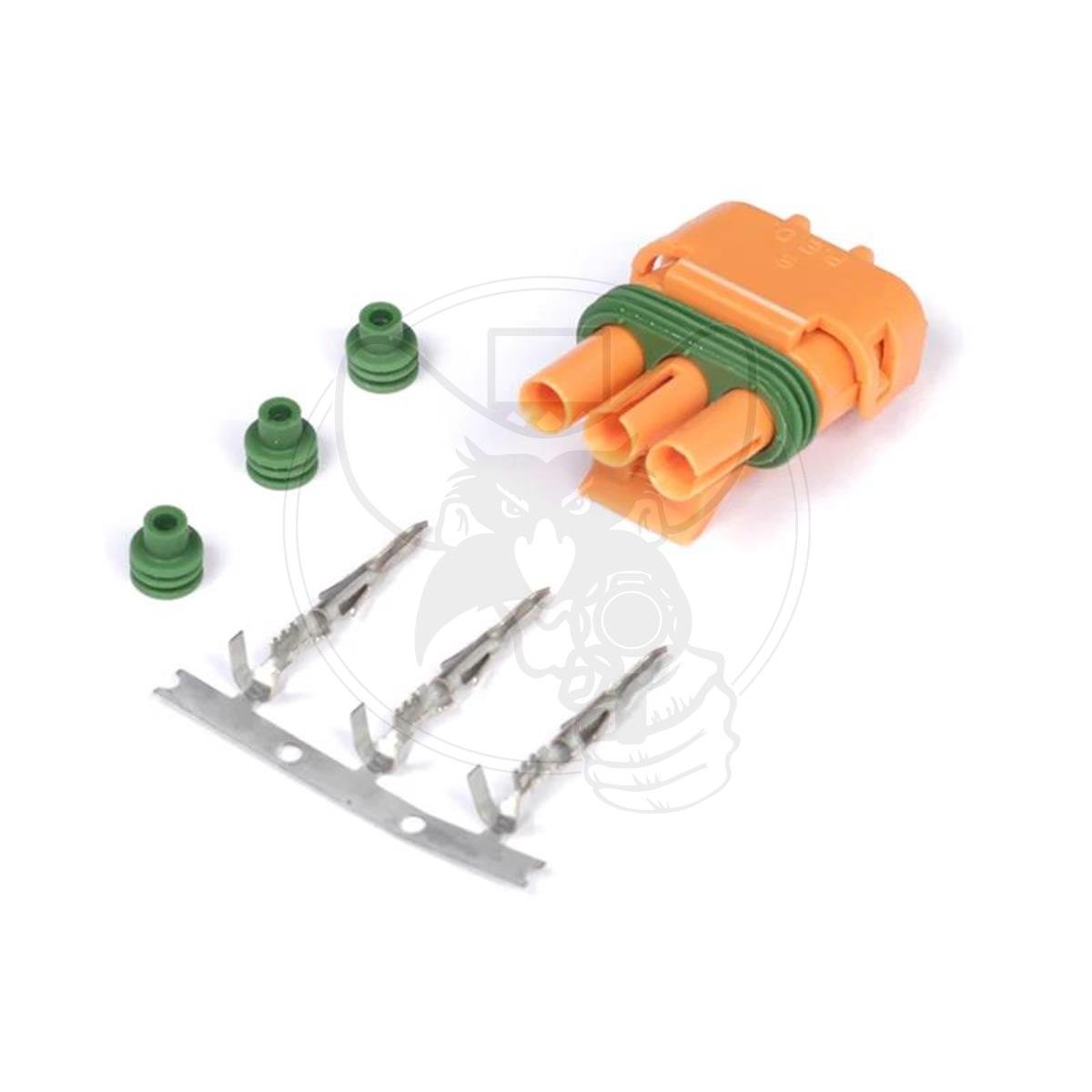 HALTECH PLUG & PINS ONLY DELCO WEATHER PACK 3 PIN GM MAP CONNECTOR