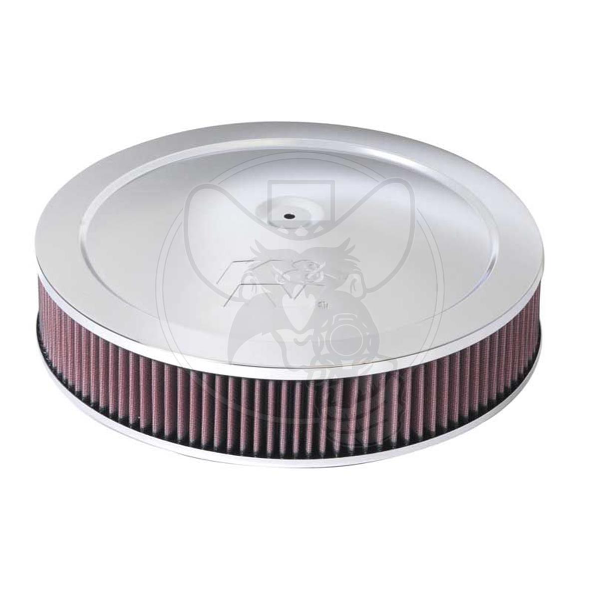 K&N AIR CLEANER ASSEMBLY FITS 5-1/8" HOLLEY CARBY 14" W X 2.75" H