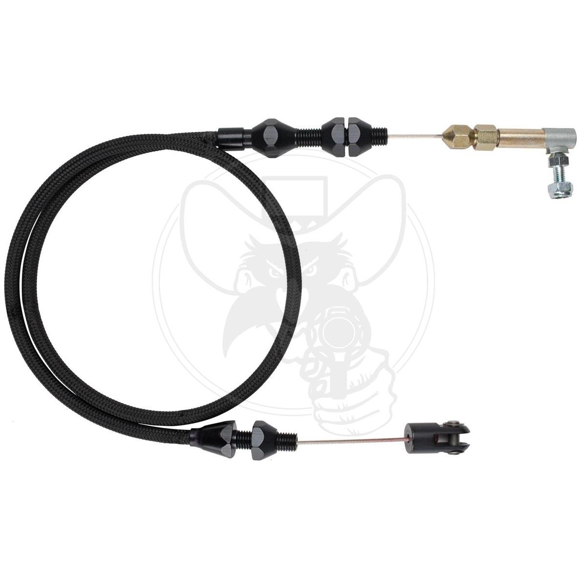 LOKAR MIDNIGHT SERIES THROTTLE CABLE 48" BLACK S/STEEL HOUSING
