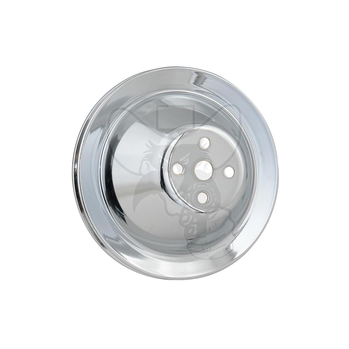 MR GASKET CHROME W/PUMP PULLEY 1955-68 FITS SB CHEVY SGL GROOVE SHORT W/PUMP