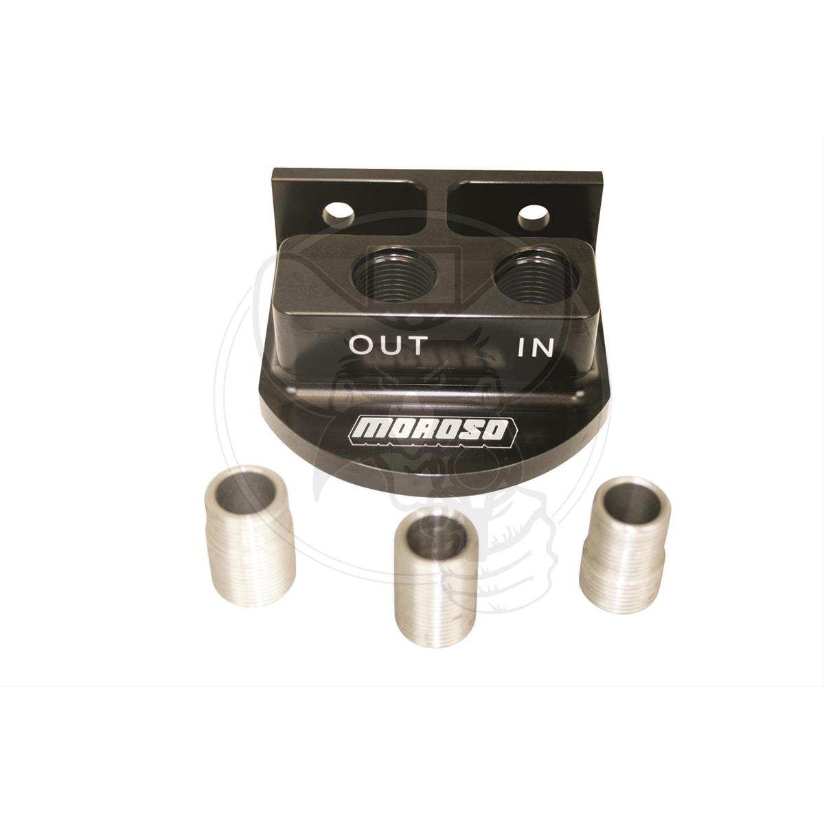 MOROSO REMOTE OIL FILTER MOUNT TOP PORT BILLET ALUMINUM -10 AN INLET