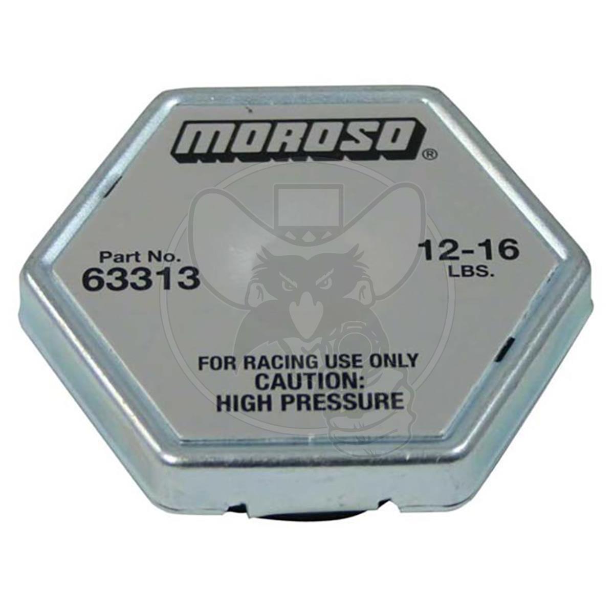MO63313 MOROSO RADIATOR CAP STEEL HEXAGON MOROSO LOGO 12 16 PSI EA
