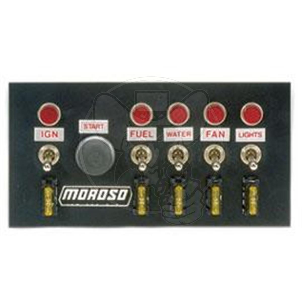 MOROSO SWITCH PANEL DRAG RACE 5 SWITCHES ON/OFF & STARTER BUTTON
