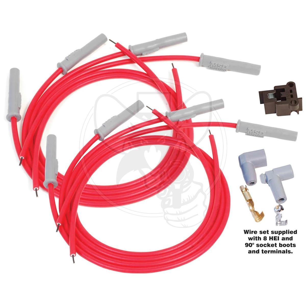 MSD IGNITION LEAD KIT 8.5MM CUT TO FIT 8 CYL SUPER CONDUCTOR RED