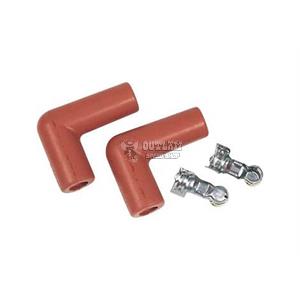 MSD PRO RACING HI TEMP SPARK PLUG BOOTS & TERMINALS PLAIN 90° PACK 2